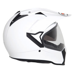 Suksme00W3 MX Tourer Plain Adventure Helmet | White