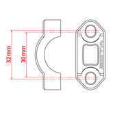 ZETA PERCH MOUNT CLAMP - ROTATING | UNIVERSAL - BRAKE/CLUTCH | BLUE