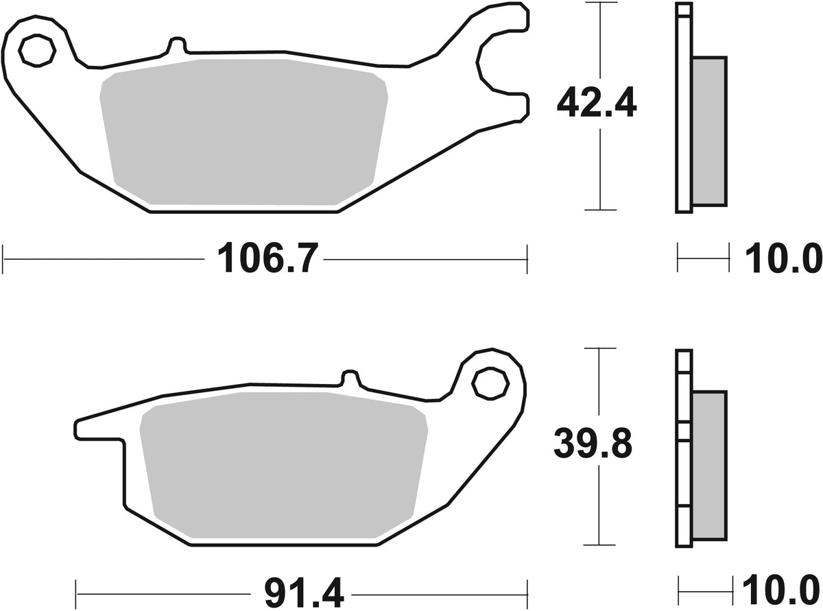 SBS FRICTION - Ceramic Rear Scooter Brake Pads (SBS 784) - 225HF-