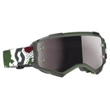 Fury goggle dark green/white / silver chrome works