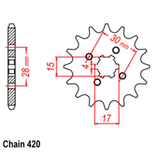 50 SX 24-25,Front: KT12-11,Rear: KM8-40 ALLOY ORANGE,Chain: 415 RR ORANGE