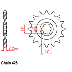MC 50 24-25,Front: KT12-11,Rear: KM8-40 ALLOY RED,Chain: 415 RR GOLD