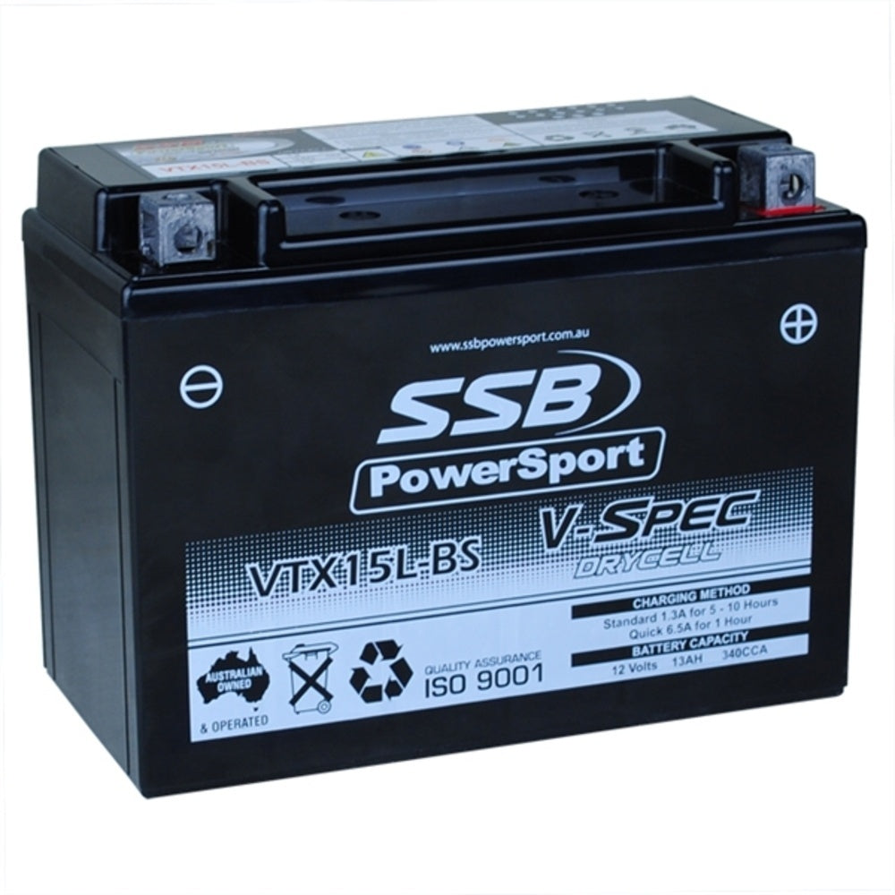 12V SSB V-Spec High Perform. AGM Battery (4) (YTX15L-BS) (5.01 Kg)