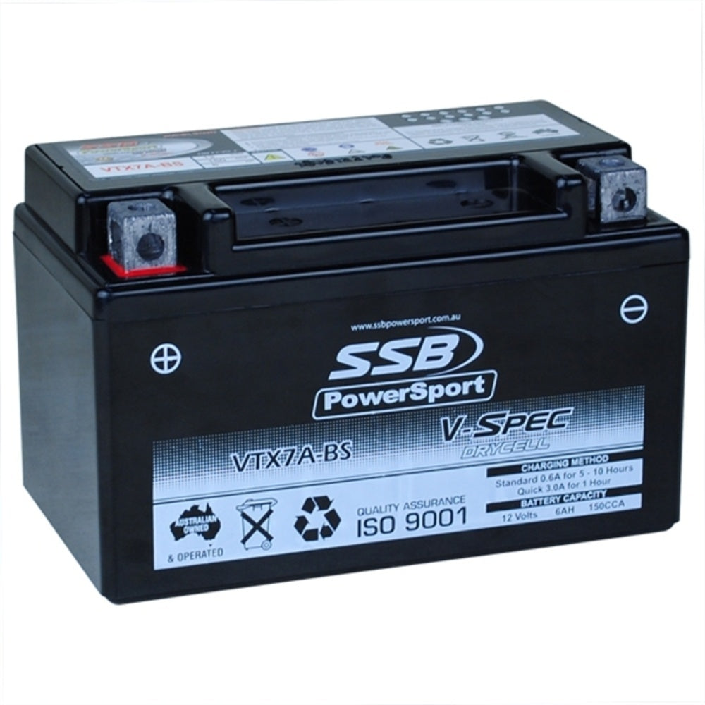 12V SSB V-Spec High Perform. AGM Battery (6) (YTX7A-BS) (2.82 Kg)