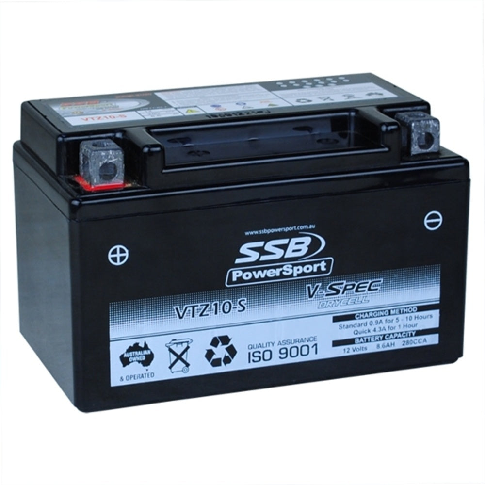 12V SSB V-Spec High Perform. AGM Battery (6) (YTZ10-S, GTZ10-S, YTZ10-S-BS) (3.47 Kg)