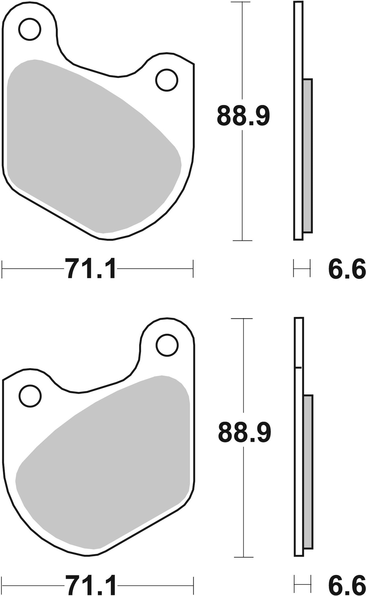 SBS FRICTION - Ceramic Front / Rear H-D Brake Pads - 543H.HF-