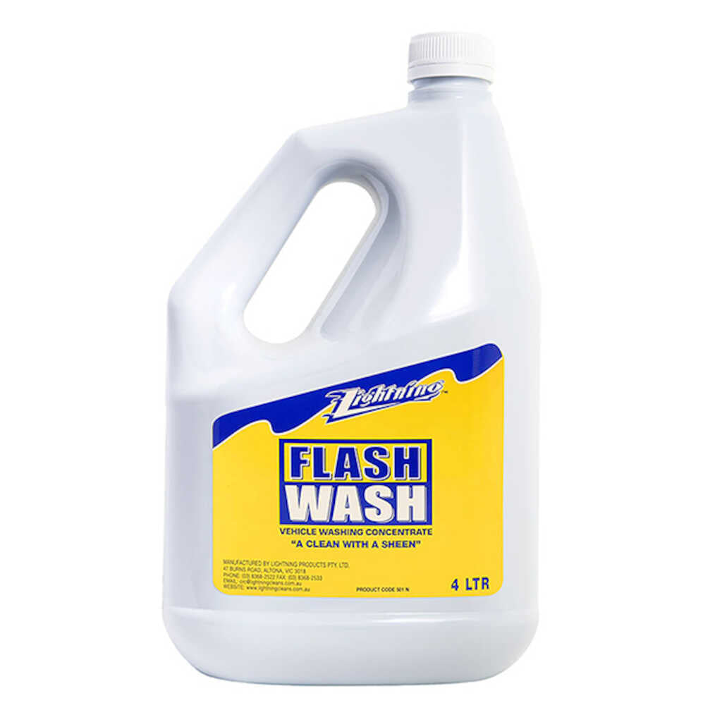 Lightning Flash Wash Liquid Vehicle Cleaner 4 Pack 4L