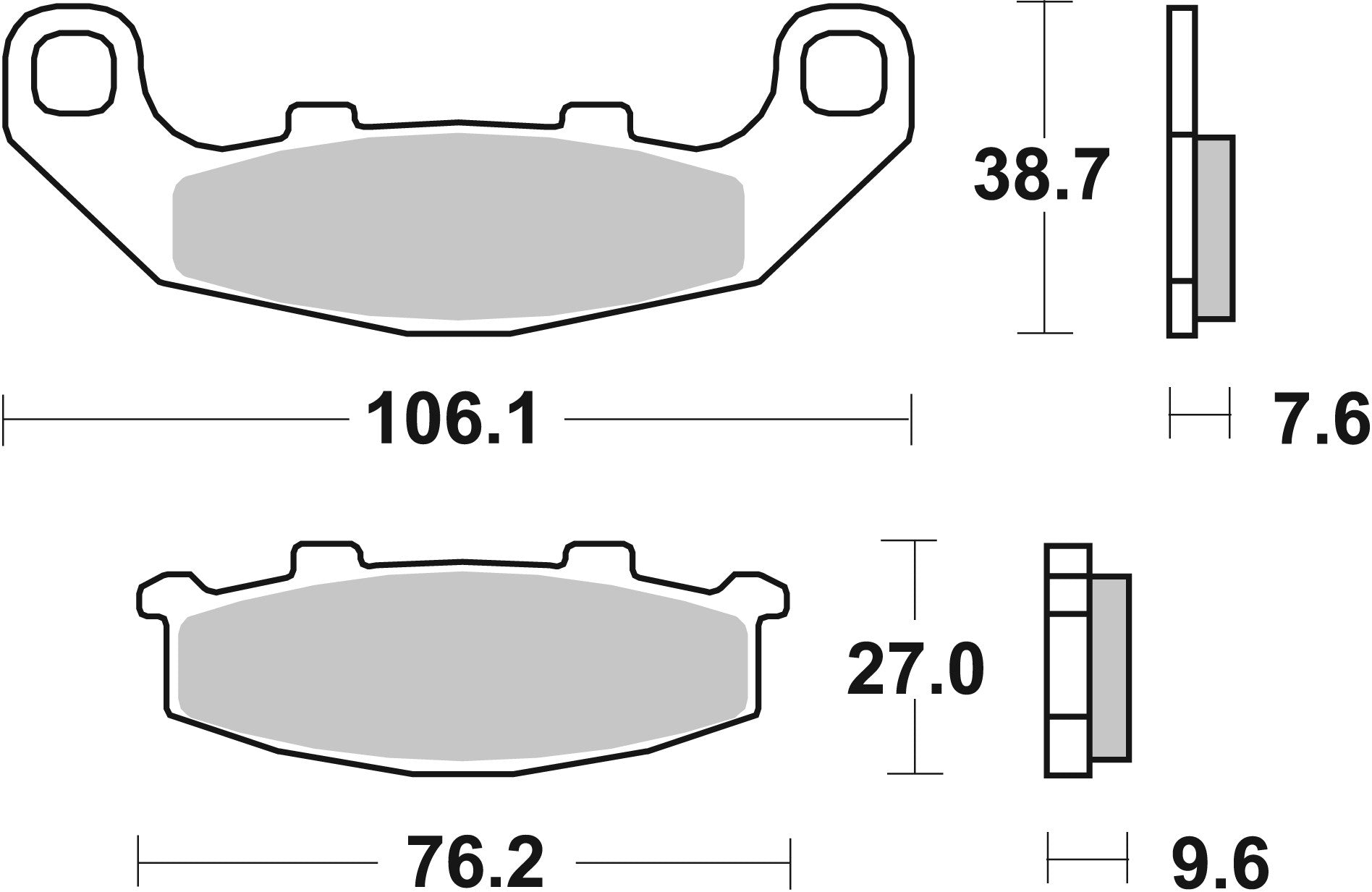 SBS FRICTION - Ceramic Front / Rear Brake Pads - 615HF-