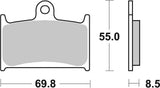 SBS FRICTION - Dual Carbon Front Brake Pads - (Track Use) - 624DC-