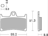 SBS FRICTION - Dual Carbon Front Brake Pads - (Track Use) (SBS 198) - 634DC-