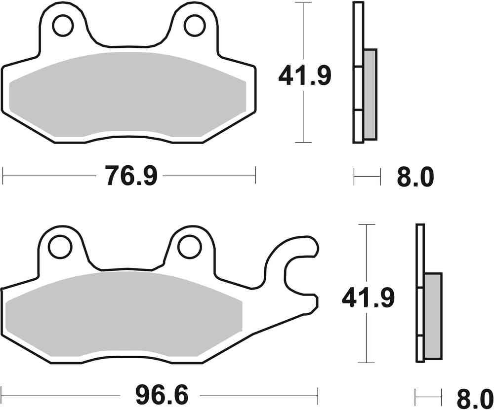 SBS FRICTION - Racing Sinter Front / Rear Off Road Brake Pads (SBS 134) - 638RSI-