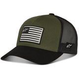 FLAG SNAPBACK HAT . MILITARY/BLACK (6910)