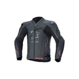 GP PLUS R V4 RIDEKNIT LEATHER JACKET BLACK BLACK (1100)