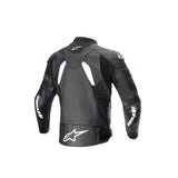GP PLUS R V4 AIRFLOW LEATHER JACKET BLACK WHITE (0012)