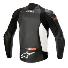 GP Force Leather Jacket Airflow Black White Fluro-Red (1231)
