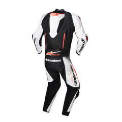 GPR7 1PC Leather Suit White Black Fluro-Red (0233)