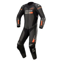GP FORCE 1PCE SUIT BLACK/FLURO RED (1030)