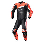 GP PLUS V4 1PC LEATHER SUIT BLACK RED FLURO WHITE (1321)