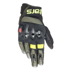 Halo Leather Gloves Forest-Green Black Fluro-Yellow (6085)