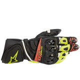 GP PLUS R2 LEATHER GLOVE BLACK FLURO-YELLOW FLURO-RED (1538)