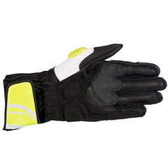 SP8 V2 LEATHER GLOVE (125) | Black White Fluro Yellow /56