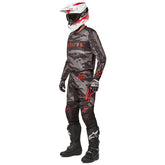 2022 RACER TACTICAL PANTS BLACK/GREY CAMO/FLURO RED (1223)