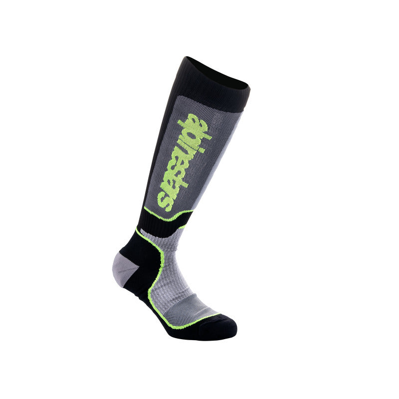 Alpinestars Youth MX Plus Socks Black Gray Fluro Yellow