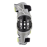 BIONIC 7 KNEE BRACE SET SILVER FLURO YELLOW (0195)