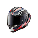SUPERTECH SR10 TEAM HELMET ECE 22.06 BLACK CARBON RED FLURO MATT BLUE (1383)