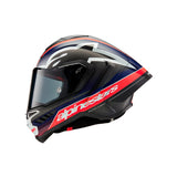 SUPERTECH SR10 TEAM HELMET ECE 22.06 BLACK CARBON RED FLURO MATT BLUE (1383)