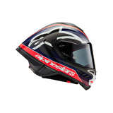 SUPERTECH SR10 TEAM HELMET ECE 22.06 BLACK CARBON RED FLURO MATT BLUE (1383)