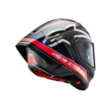SUPERTECH SR10 TEAM HELMET ECE 22.06 BLACK CARBON RED FLURO MATT BLUE (1383)