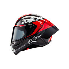 Supertech SR10 Element Helmet ECE 22.06 Black Carbon Bright Red White Gloss (1363)