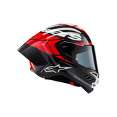 SUPERTECH SR10 ELEMENT HELMET ECE 22.06 BLACK CARBON BRIGHT RED WHITE GLOSS (1363)
