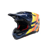 S-M10 TLD EDITION 25 ECE06 DARK-BLUE ORANGE FLURO-YELLOW RED GLOSSY (7156)