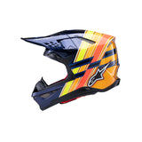 S-M10 TLD EDITION 25 ECE06 DARK-BLUE ORANGE FLURO-YELLOW RED GLOSSY (7156)