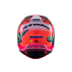 Alpinestars S-M10 DEEGAN HELMET ECE06 FLURO-ORANGE PURPLE FLURO-PINK (0433)