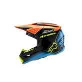 SM3 YOUTH FRAY HELMET ECE06 BLACK ORANGE FLURO-YELLOW GLOSSY (1455)
