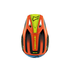 SM3 Youth FRAY Helmet ECE06 Black Orange Fluro-Yellow Glossy (1455)