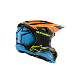 SM3 YOUTH FRAY HELMET ECE06 BLACK ORANGE FLURO-YELLOW GLOSSY (1455)