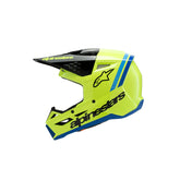 SM3 YOUTH RADIUM HELMET ECE06 FLURO-YELLOW BLACK BLUE GLOSSY (5017)