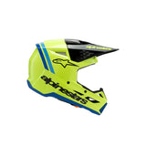 SM3 YOUTH RADIUM HELMET ECE06 FLURO-YELLOW BLACK BLUE GLOSSY (5017)