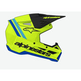 SM3 YOUTH RADIUM HELMET ECE06 FLURO-YELLOW BLACK BLUE GLOSSY (5017)