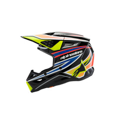 SM3 Youth WURX Helmet ECE06 Black Yellow-Fluro Blue Red Glossy (1574)