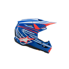 SM3 Youth WURX Helmet ECE06 Blue Red White Black Glossy (7312)