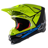 SM8 FACTORY HELMET BLACK/FLURO YELLOW/BLUE (1578)