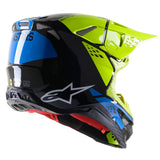 SM8 FACTORY HELMET BLACK/FLURO YELLOW/BLUE (1578)