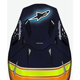 S-M10 TLD VISOR ED25 ECE06 DARK-BLUE ORANGE FLURO-YELLOW RED GLOSSY (7156)