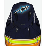 S-M10 TLD VISOR ED25 ECE06 DARK-BLUE ORANGE FLURO-YELLOW RED GLOSSY (7156)