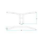 TYSON XL 12" BARS | BLACK THROTTLE BY WIRE